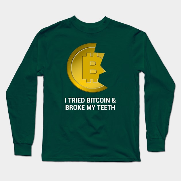 Bitcoin Teeth (dark) Long Sleeve T-Shirt by tztees